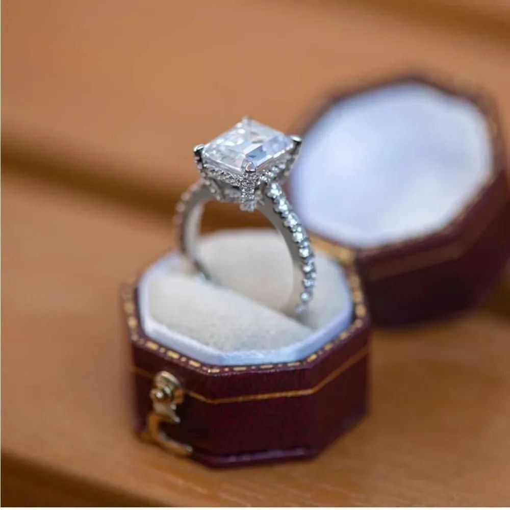 3 Carat Emerald Cubic Zirconia Ring